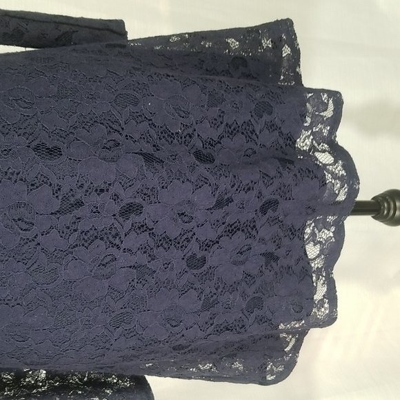 Flying Tomato Navy Blue Long Sleeves Laced Dress. S - Picture 6 of 14